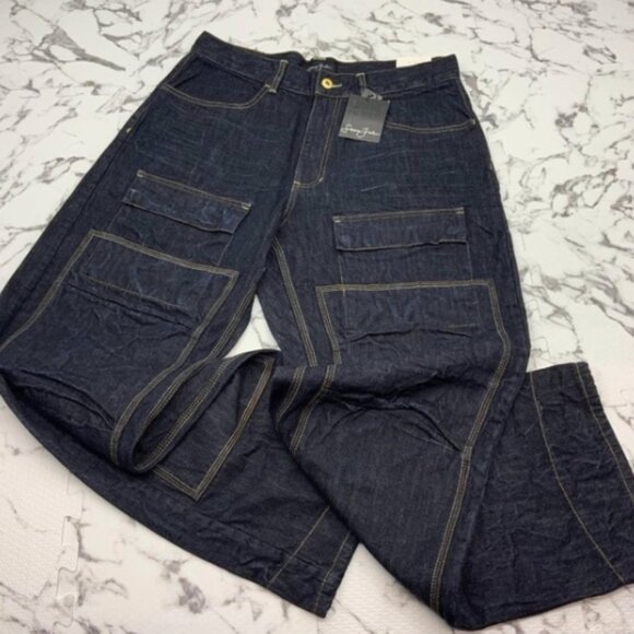 Men's Sean John Dark Blue Denim Pants NWT